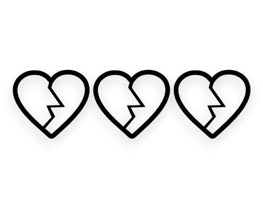 Broken Heart Stickers - 3 Pack