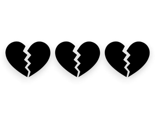 Broken Heart Stickers - 3 Pack