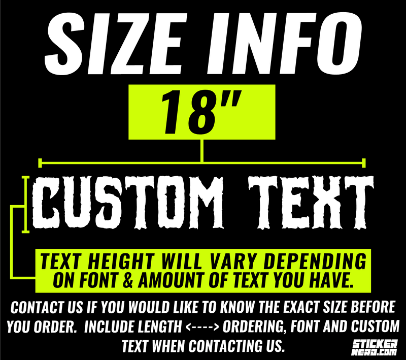 18" Bulk Custom Windshield Stickers