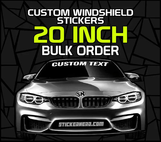 20 Inch Custom Windshield Stickers Bulk Order - Custom Windshield Stickers - StickerNerd