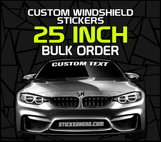 25 Inch Custom Windshield Stickers Bulk Order - Custom Windshield Stickers - StickerNerd