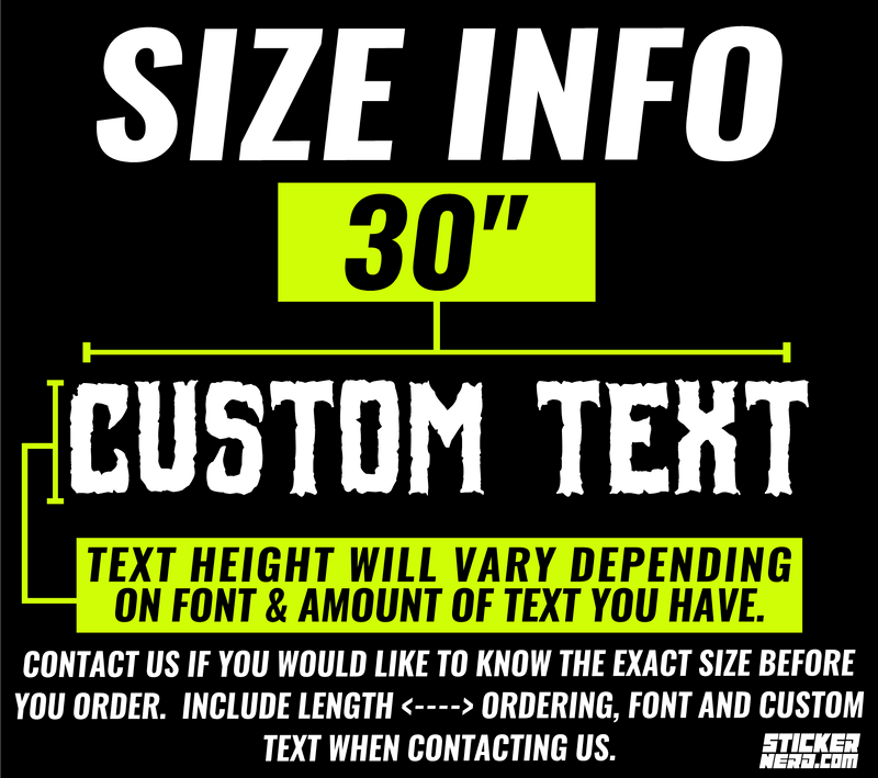 30" Custom Windshield Stickers Bulk