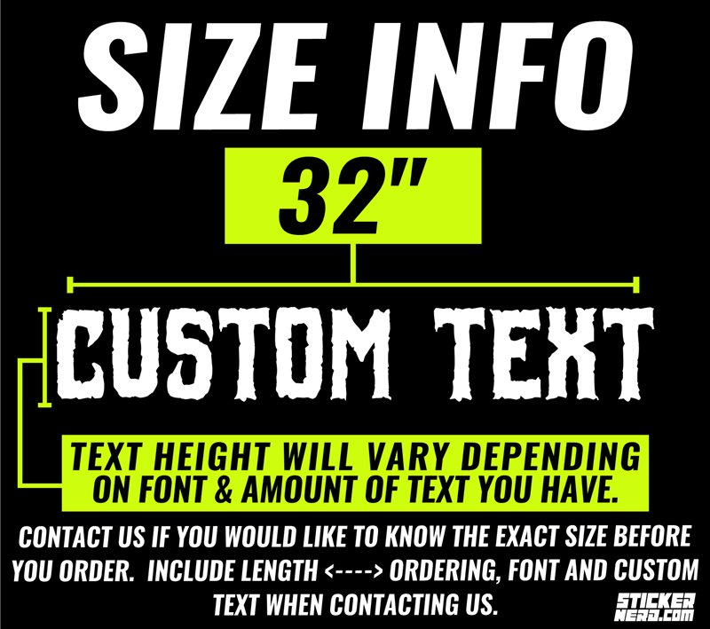 32" Custom Windshield Stickers Bulk