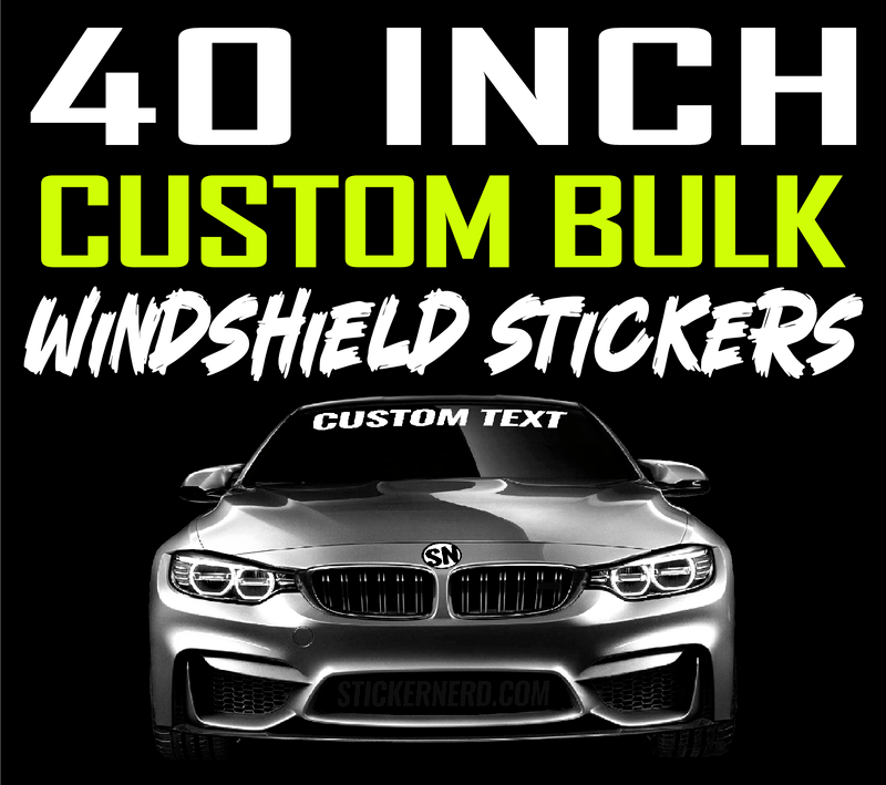 40" Custom Windshield Stickers Bulk