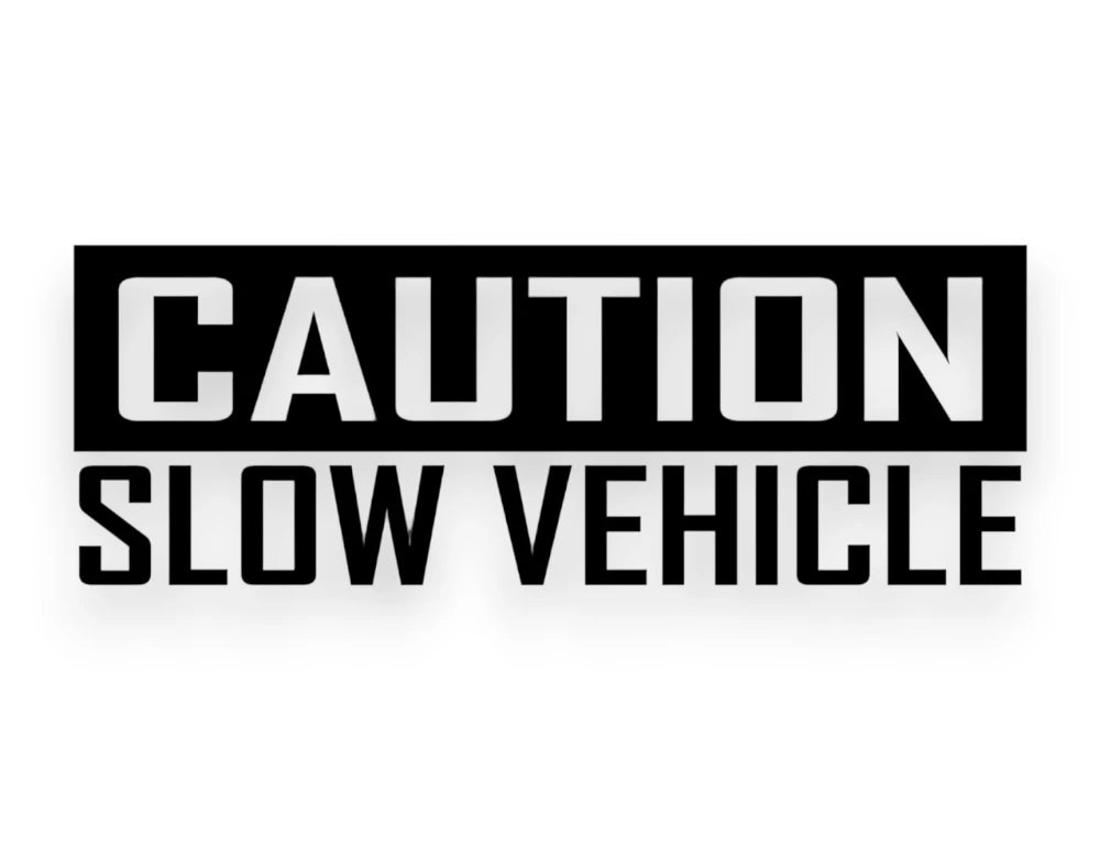 Caution Slow Vehicle Sticker - Window Decal - STICKERNERD