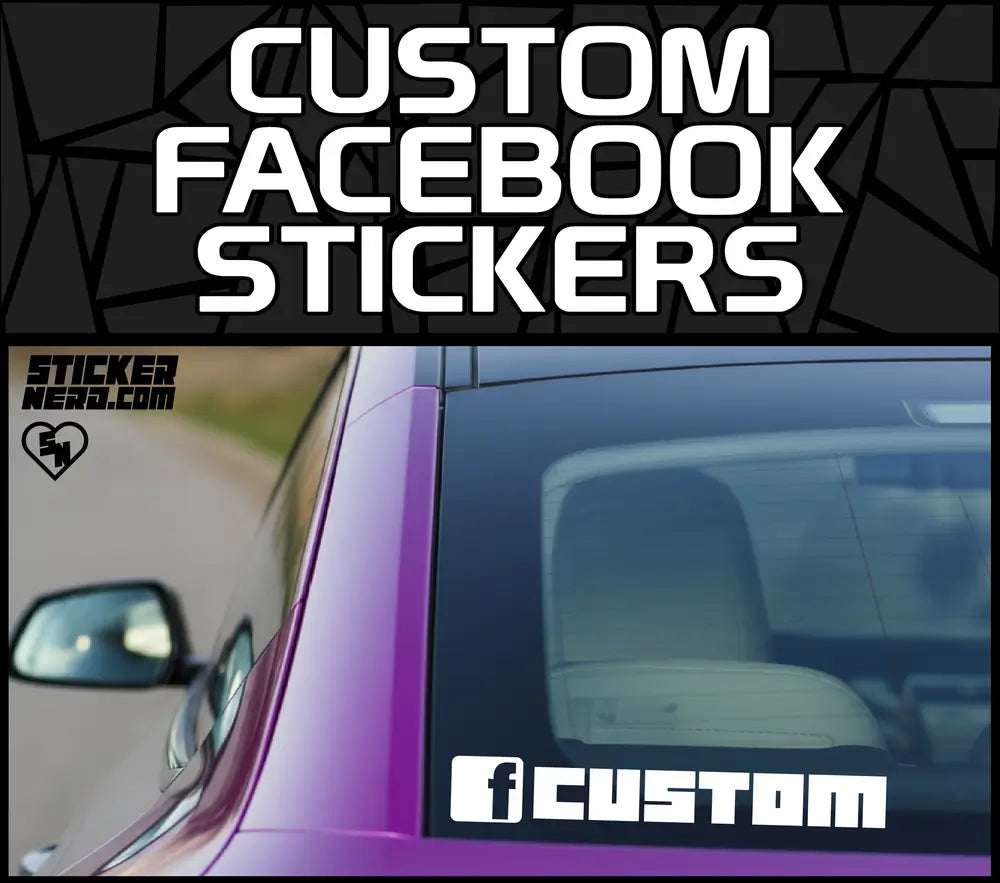 Custom Facebook Stickers - Car Window Decals - Social Media Stickers