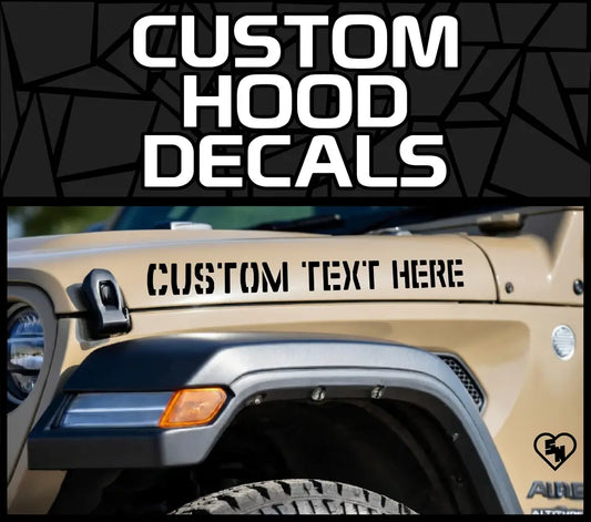 Custom Hood Decals - Jeep Stickers - Lettering