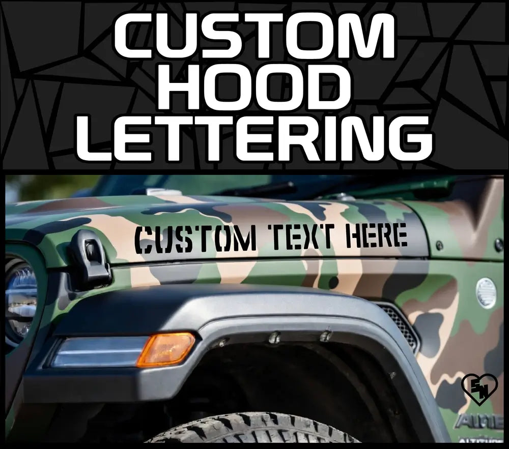 Custom Hood Lettering - Vinyl Jeep Stickers And Decals