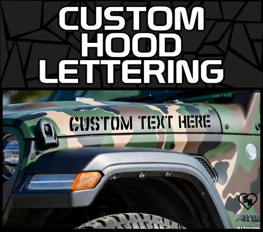 Custom Hood Lettering - Vinyl Jeep Stickers And Decals