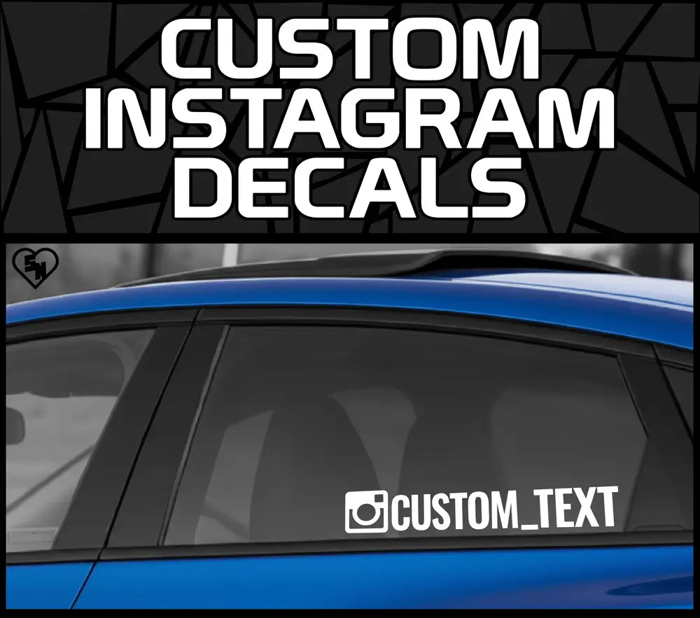 Custom Instagram Decals - Car Window Stickers - Social Media Sticker