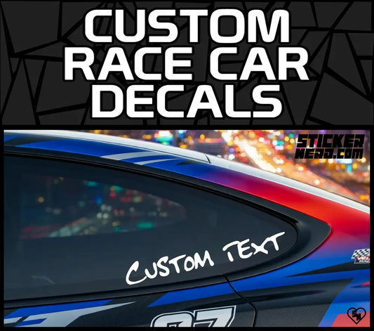 Custom Race Car Decals - Vinyl Car Lettering And Stickers
