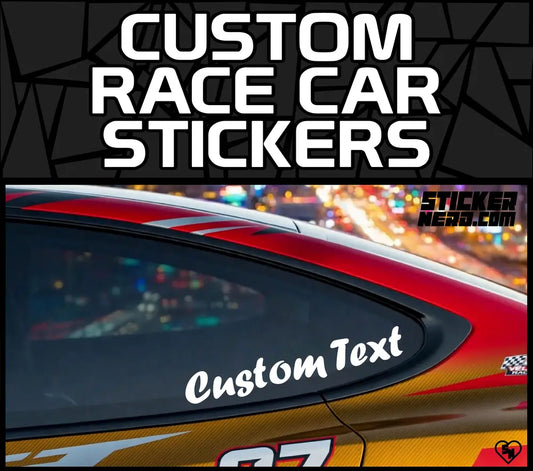 Custom Race Car Stickers - Vinyl Car Lettering And Decals