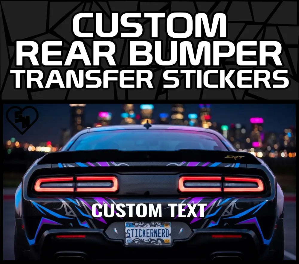 Custom Rear Bumper Transfer Stickers - Vinyl Car Decals