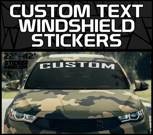 Custom Text Windshield Stickers - Design Custom Window Banners And Decals Online