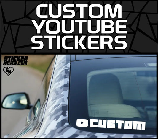 Custom YouTube Stickers - Car Window Decals - Social Media Stickers