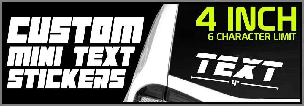 4 INCH Custom Mini Text Stickers - Custom Window Decals - StickerNerd.com