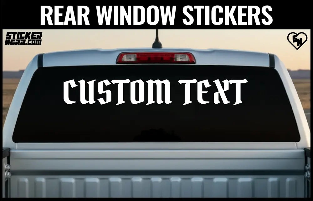 Custom rear window stickers for cars and trucks - custom decals and stickers