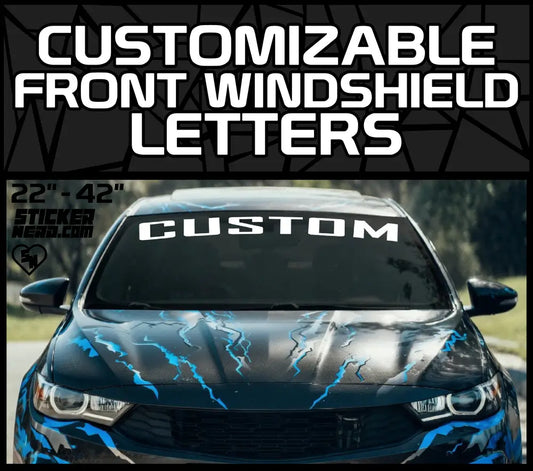 Customizable Front Windshield Letters - Custom Windshield Stickers, Banners, Decals