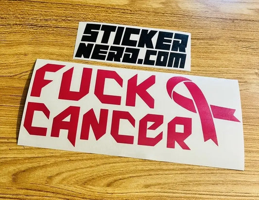 F Cancer Ribbon Sticker - Vinyl Decal 