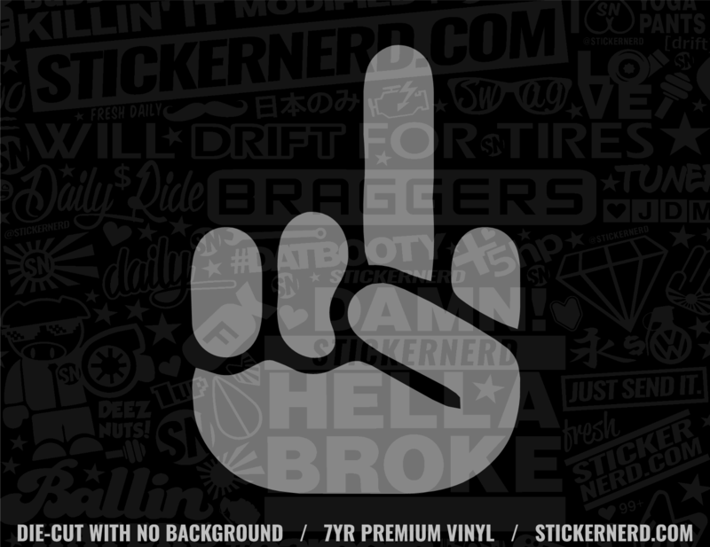 F You Middle Finger Decal