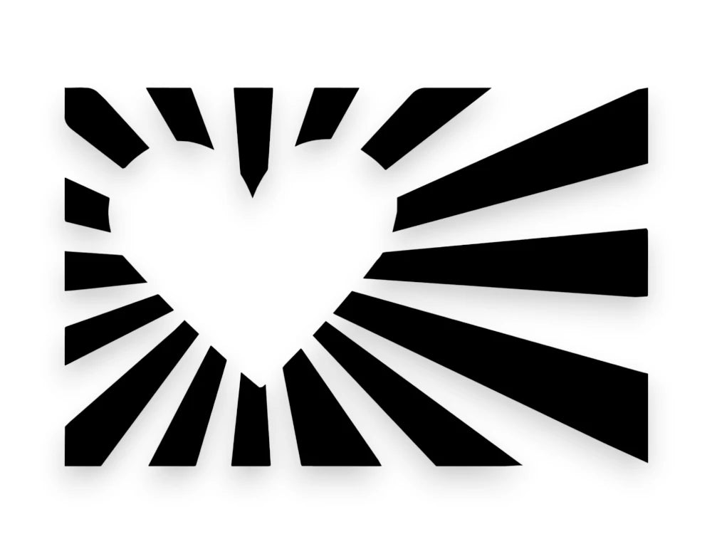 Japan Flag Heart Sticker - Window Decal - STICKERNERD.COM