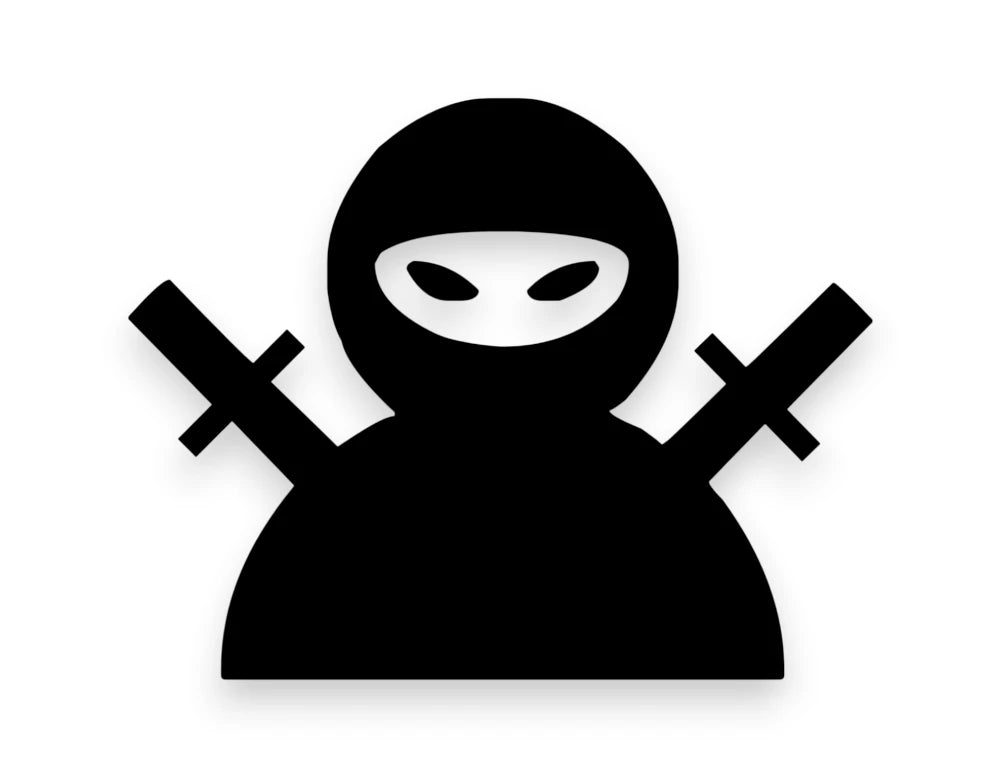 Traditional Japanese Ninja With Twin Swords Sticker - Ninja Decal