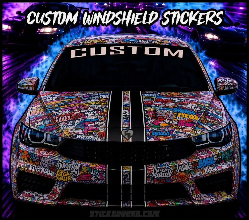 Large Custom Car Stickers - Custom Vinyl Windshield Stickers