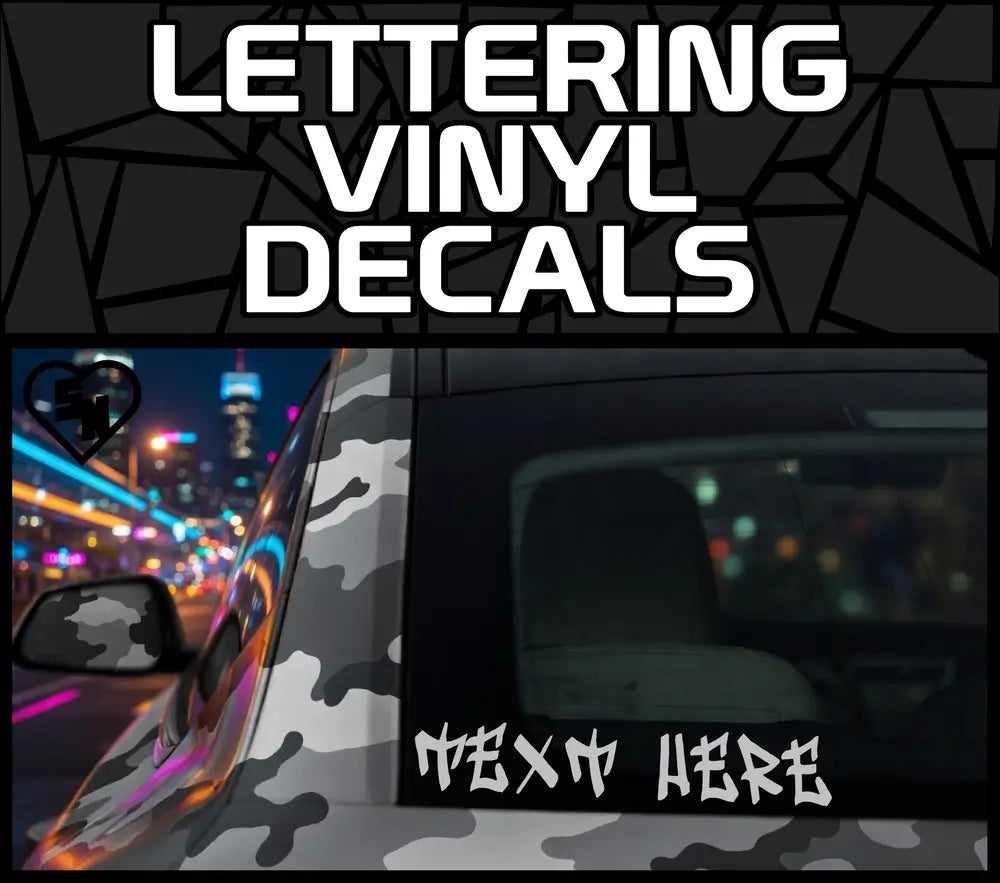 Lettering Vinyl Decals - Custom Car Stickers