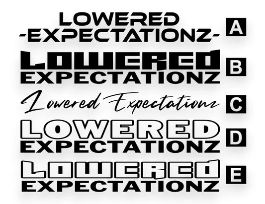 Lowered Expectationz Sticker - STICKERNERD.COM
