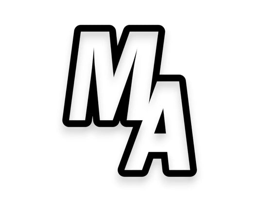 MA State Initials Sticker - STICKERNERD.COM