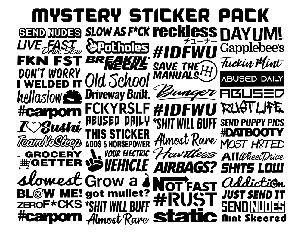 Mystery Sticker Pack - Vinyl JDM Car Decals - STICKERNERD