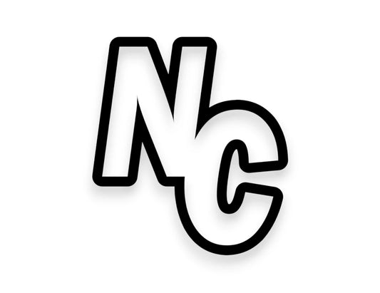 NC State Initials Sticker - STICKERNERD.COM