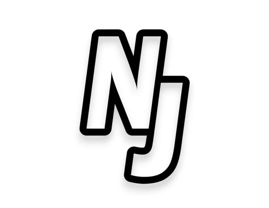 NJ State Initials Sticker - STICKERNERD.COM