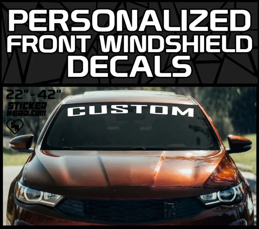 Personalized Front Windshield Decals - Custom Windshield Banners And Stickers