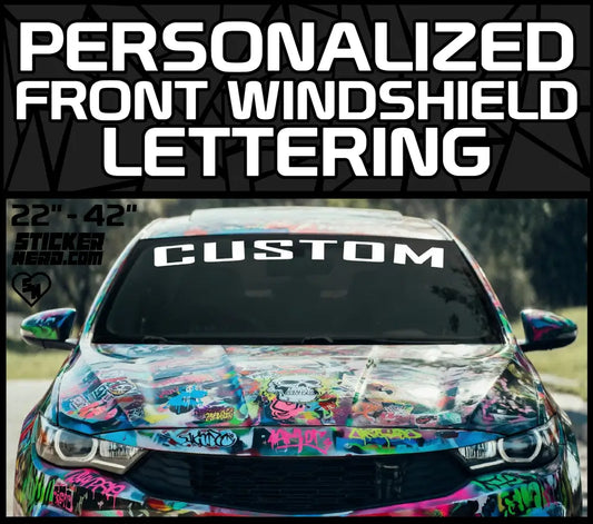 Personalized Front Windshield Lettering - Custom Windshield Decals And Stickers