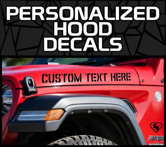Personalized Hood Decals - Jeep Vinyl Stickers And Lettering