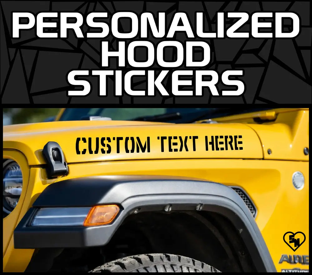 Personalized Hood Stickers - Jeep Vinyl Decals And Lettering