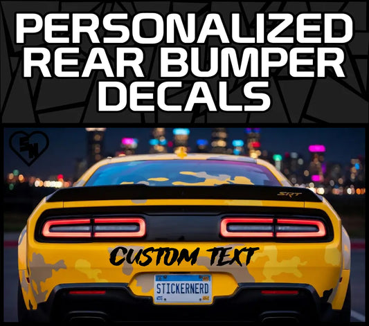 Personalized Rear Bumper Decals - Custom Vinyl Stickers