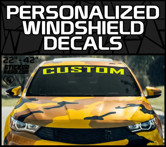 Personalized Windshield Decals - Vinyl Car Window Banners - Stickers Decals