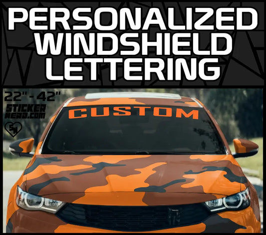 Personalized Windshield Lettering - Vinyl Window Banners - Car Stickers And Decals
