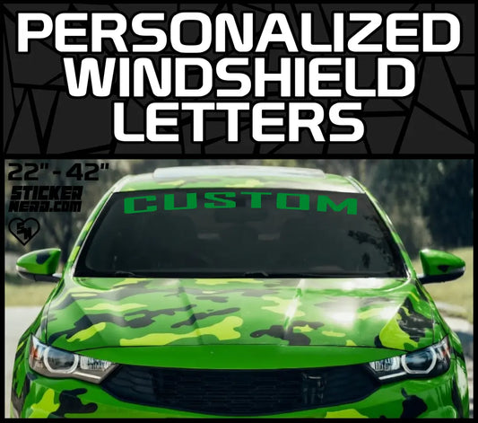 Personalized Windshield Letters - Vinyl Car Window Banners - Stickers Decals