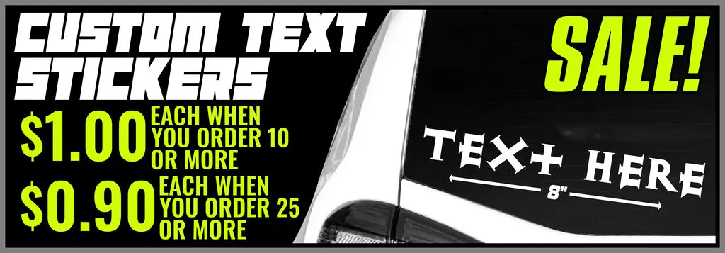 CUSTOM TEXT STICKERS - CAR WINDOW DECALS - STICKERNERD.COM