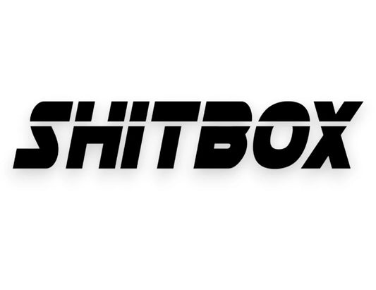 Shit Box Sticker - Funny Window Decal - STICKERNERD.COM