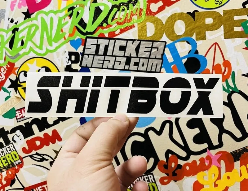 Shit Box Decal - Funny Window Sticker 