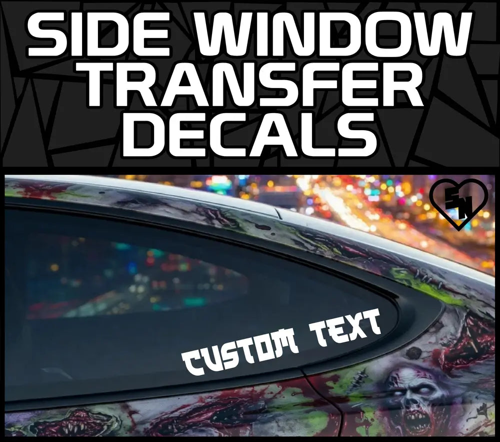 Side Window Transfer Decals - Custom Vinyl Stickers