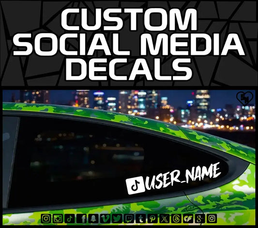Custom Social Media Decals - Custom Car Window Stickers