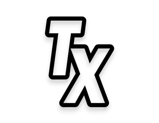TX State Initials Sticker - STICKERNERD.COM