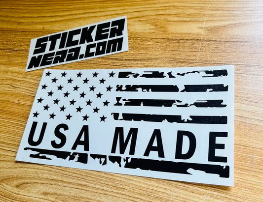 USA Made American Flag Sticker - America Window Decal 