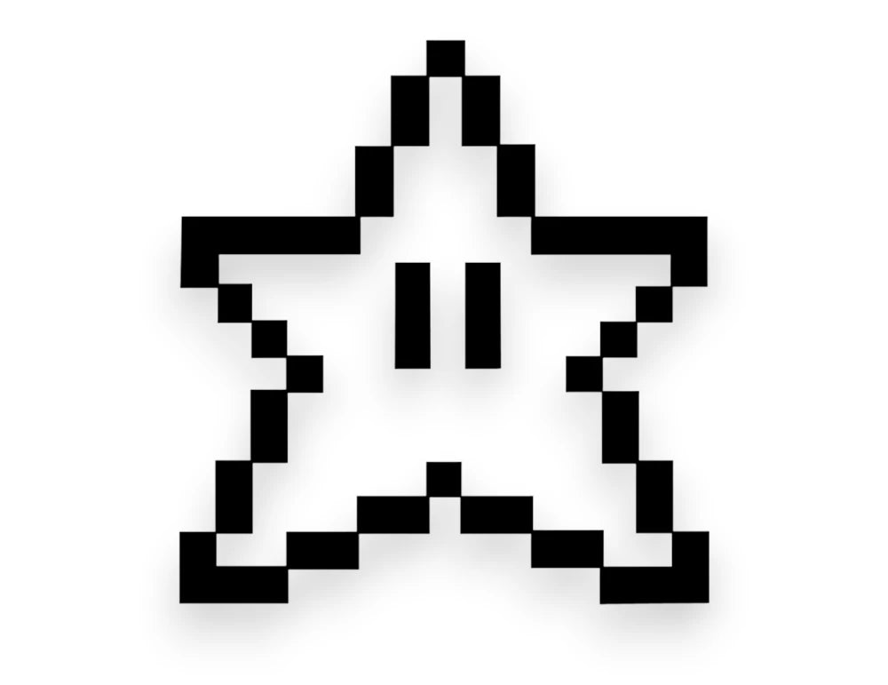 Video Game 8-Bit Star Sticker - Decal - STICKERNERD.COM