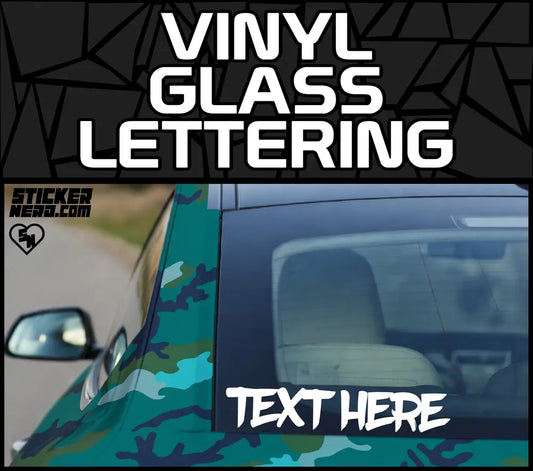 Vinyl Glass Lettering Stickers - Car Window Decals